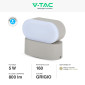 Immagine 2 - V-Tac VT-816 Lampada LED da Muro Ruotabile 5W Wall Light IP65 Applique Colore Grigio - SKU 218291