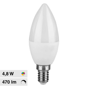 V-Tac VT-2214 Lampadina LED E14 4,8W Candle Bulb C37 Candela RGB+W...