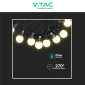 Immagine 7 - V-Tac VT-70510 Catena 5W da 10 Lampadine LED SMD MiniGlobo Opache IP44 - SKU 217436