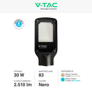 VT-15035ST Lampada Stradale LED 30W SMD Lampione IP65 V-Tac