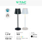 Immagine 4 - V-Tac VT-1028 Lampada LED da Tavolo 3in1 1,5W Ricaricabile Dimmerabile con Comandi Touch - SKU 10325 / 10326
