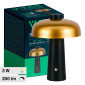 V-Tac VT-1050 Lampada LED da Tavolo 3W Changing Color 3in1 Ricaricabile Dimmerabile Colore Nero e Oro - SKU 7946