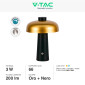 Immagine 2 - V-Tac VT-1050 Lampada LED da Tavolo 3W Changing Color 3in1 Ricaricabile Dimmerabile Colore Nero e Oro - SKU 7946