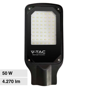 V-Tac VT-15057ST Lampada Stradale LED 50W SMD Lampione IP65 Colore Nero - SKU...