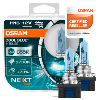 Osram Cool Blue Intense Next Gen 55/15W 12V per Fari Auto - 2 Lampadine H15