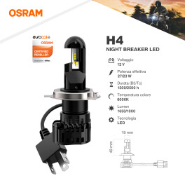 Lampadina LED Auto Night Breaker LED Plug&Play H4 12V 23/27W Osram