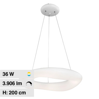 V-Tac VT-7605 Lampadario LED a Sospensione 36W SMD Changing Color CCT 3in1...