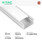 Immagine 2 - V-Tac VT-8202 Profilo Piatto in Alluminio per Strisce LED a Superficie con Copertura Opaca Lunghezza 2 metri - SKU 23174
