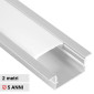 V-Tac VT-8203 Profilo Piatto in Alluminio per Strisce LED a Incasso con Copertura Opaca Lunghezza 2 metri - SKU 23175