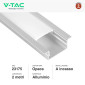 Immagine 2 - V-Tac VT-8203 Profilo Piatto in Alluminio per Strisce LED a Incasso con Copertura Opaca Lunghezza 2 metri - SKU 23175