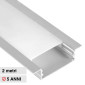 Immagine 1 - V-Tac VT-8204 Profilo Piatto Largo in Alluminio per Strisce LED a Incasso con Copertura Opaca Lunghezza 2 metri - SKU 23177