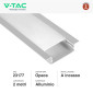 Immagine 2 - V-Tac VT-8204 Profilo Piatto Largo in Alluminio per Strisce LED a Incasso con Copertura Opaca Lunghezza 2 metri - SKU 23177