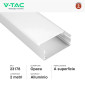 Immagine 2 - V-Tac VT-8206 Profilo Piatto Largo in Alluminio per Strisce LED a Superficie con Copertura Opaca Lunghezza 2 metri - SKU 23178