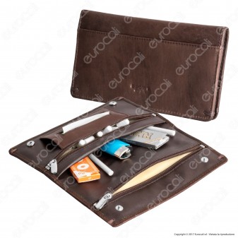 Egoist Italia Astuccio in Vera Pelle Portatabacco e Cartine