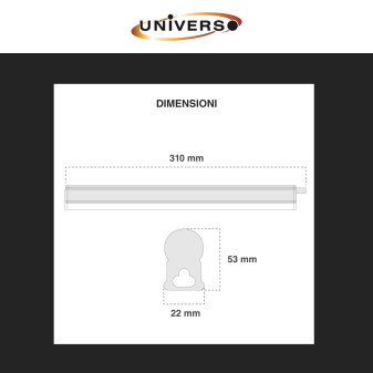Tubo LED T5 6W SMD 30cm Linkabile in Alluminio Universo