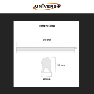 Tubo LED T5 6W SMD 30cm Linkabile in Alluminio Universo