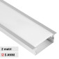 Immagine 1 - V-Tac VT-8206 Profilo Piatto Largo in Alluminio per Strisce LED a Incasso con Copertura Opaca Lunghezza 2 metri - SKU 23179