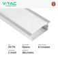 Immagine 2 - V-Tac VT-8206 Profilo Piatto Largo in Alluminio per Strisce LED a Incasso con Copertura Opaca Lunghezza 2 metri - SKU 23179