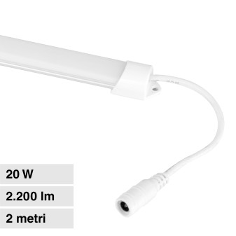 Striscia LED Rigida 20W SMD 120 LED/m 12V in Alluminio 2m Universo