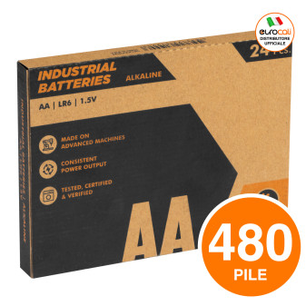 Uniross Pile Alcaline Industrial AA / LR6 / Stilo / 1,5V - 480 Batterie