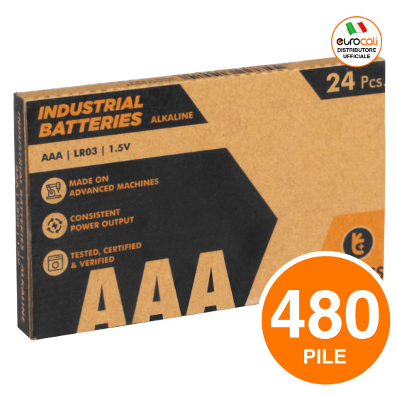 Uniross Pile Alcaline Industrial AAA LR03 Ministilo 1,5V 480 Batterie Uniross Pile Alcaline Industrial AAA LR03 Ministilo 1,5V 480 Batterie