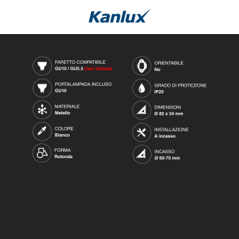 Acquista Kanlux ARGUS II CT-2114-W Portafaretto Rotondo da incasso