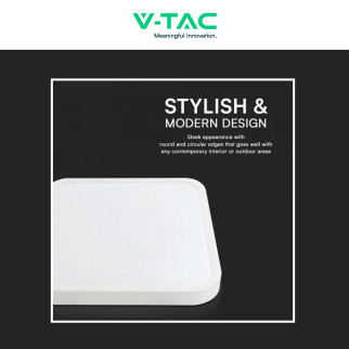 VT-8618 Plafoniera LED Quadrata 18W SMD IP44 Colore Bianco V-Tac