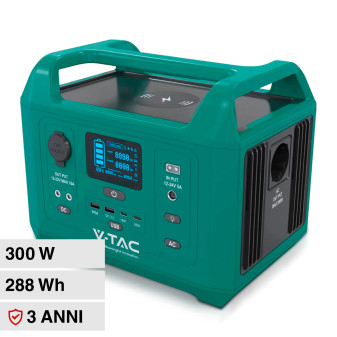 V-Tac VT-303N Accumulatore Portatile LiFePO4 288Wh 300W Ricaricabile...