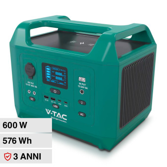 V-Tac VT-606N Accumulatore Portatile LiFePO4 576Wh 600W Ricaricabile...