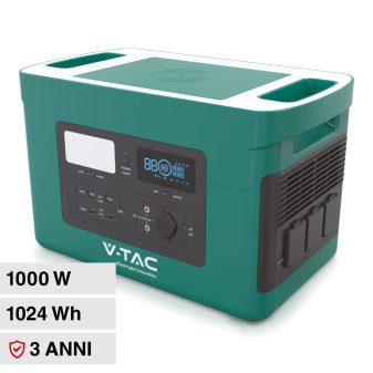 V-Tac VT-1001N Accumulatore Portatile LiFePO4 1024Wh 1000W Ricaricabile...