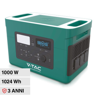 VT-1001N Accumulatore Portatile LiFePO4 1024Wh 1000W V-Tac