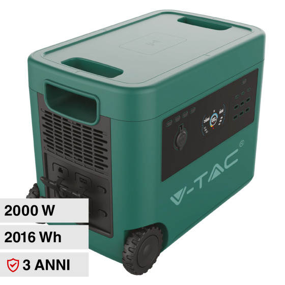 VT-2002 Accumulatore Portatile LiFePO4 2016Wh 2000W V-Tac VT-2002 Accumulatore Portatile LiFePO4 2016Wh 2000W V-Tac