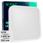 V-Tac VT-8624 Plafoniera LED Quadrata 24W SMD IP44 Colore Bianco - SKU 76271 / 76281 / 76291