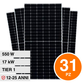 31 Pannelli Solari Fotovoltaici 550W IP68 144 Celle V-Tac