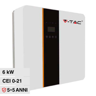 V-Tac VT-6606 Inverter Fotovoltaico Monofase Ibrido On-Grid / Off-Grid 6kW...