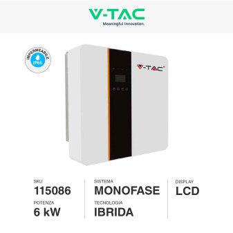VT-6606 Inverter 6kW Monofase Pannelli Fotovoltaici V-Tac