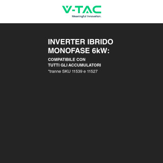 VT-6606 Inverter 6kW Monofase Pannelli Fotovoltaici V-Tac
