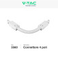 Immagine 2 - V-Tac Connettore Flessibile a 4 Poli Colore Bianco per Track Light - SKU 3560