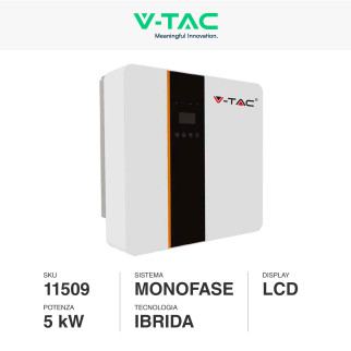 VT-6607103 Inverter 5kW Monofase Pannelli Fotovoltaici V-Tac