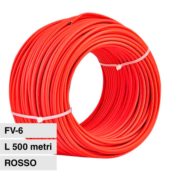 Cavo FV-6 per Pannelli Solari Fotovoltaici Rosso V-Tac 500mt Cavo FV-6 per Pannelli Solari Fotovoltaici Rosso V-Tac 500mt