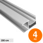 V-Tac Binario in Alluminio 200cm per Pannelli Solari Fotovoltaici - Confezione da 4 Supporti - SKU 11538