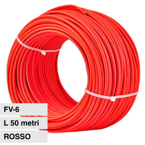 Cavo FV-6 per Pannelli Solari Fotovoltaici Rosso V-Tac 50mt Cavo FV-6 per Pannelli Solari Fotovoltaici Rosso V-Tac 50mt