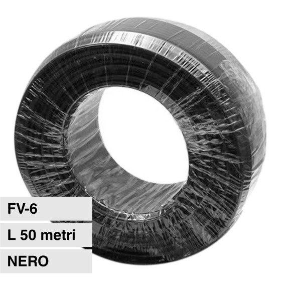 Cavo FV-6 per Pannelli Solari Fotovoltaici Nero V-Tac 50mt Cavo FV-6 per Pannelli Solari Fotovoltaici Nero V-Tac 50mt