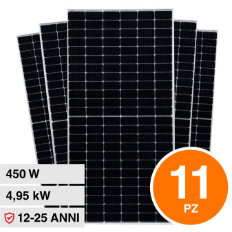 11 Pannelli Solari Fotovoltaici 450W IP68 120 Celle V-Tac