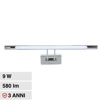 V-Tac Gallery VT-7008 Lampada LED SMD da Specchio 9W Wall Light Colore Cromo...