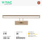 Immagine 4 - V-Tac Gallery VT-7009 Lampada LED SMD da Specchio 9W Wall Light Colore Bronzo - SKU 213983 / 213901