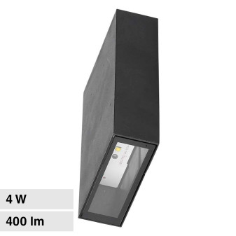 V-Tac VT-844 Lampada LED da Muro 4W Wall Light SMD Applique IP65 Colore Nero...
