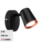 V-Tac VT-806 Lampada LED da Parete 5W SMD Applique Orientabile Colore Nero - SKU 218251 / 218253
