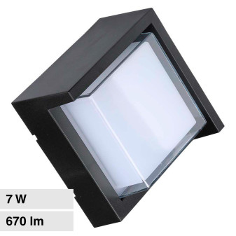 V-Tac VT-831 Lampada LED da Muro 7W Wall Light SMD Applique IP65 Colore Nero...