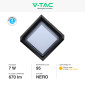 Immagine 3 - V-Tac VT-831 Lampada LED da Muro 7W Wall Light SMD Applique IP65 Colore Nero Forma Quadrata - SKU 218610